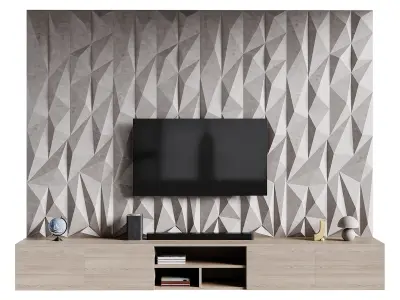 Modern TV Wall 021 3D model