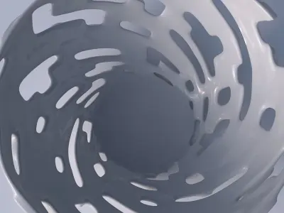 Bowl wide with smooth cuts and bulges   3D print model