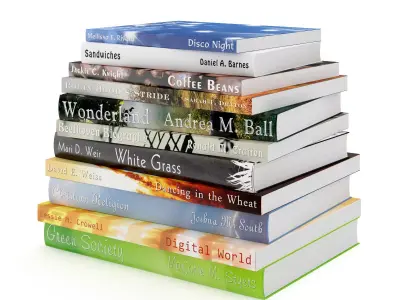 Books Set stack of 3D model