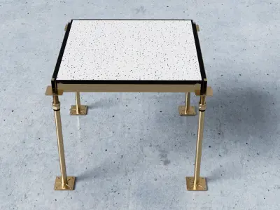 3D Raised Floor  Solid Panel with pedestal and stringer Model 3D model