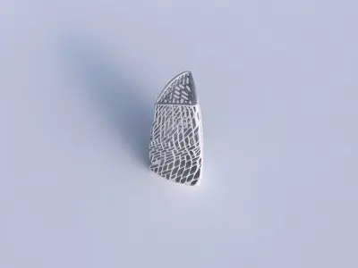 Vase curved tipping triangle with twisted lattice tiles 3D print model
