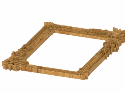 Carved picture frame STL 3D model 90