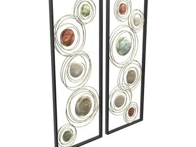 Kronos 2 Piece Circle Wall Art PBR 3D model