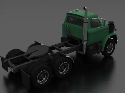 N-Series NT-950-D Semi Truck 1966 Low-poly 3D model