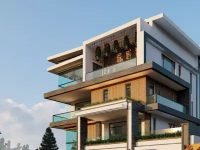 modern house 3D model 7