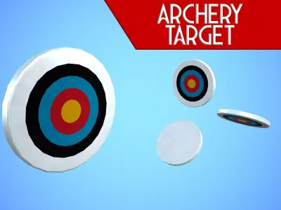 ARCHERY TARGET CARTOON STYLIZED Low-poly 3D model