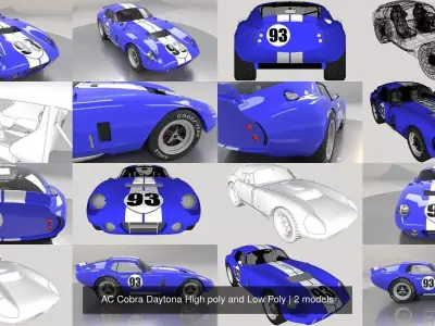 AC Cobra Daytona High poly and Low Poly 3D Model Pack
