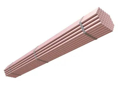 Steel Round Bars v1 003 Low-poly 3D model