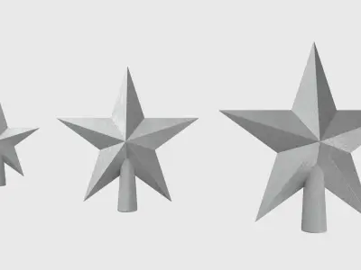 Christmas Tree Decoration Stars Collection 3D model