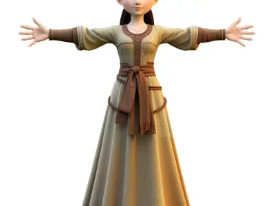 Vintage Elegant Character model pack Low-poly 3D model