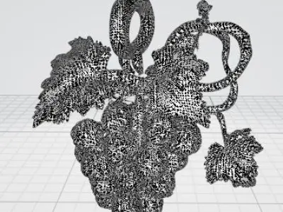 Gilded Vine Royal Amethyst Grape Pendant 3D print model