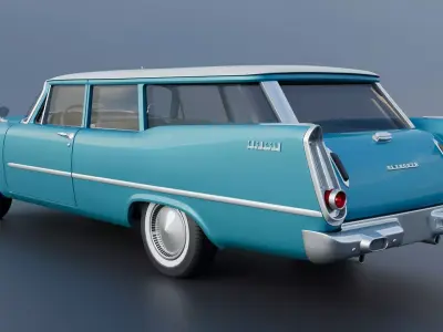 Plymouth Suburban 2Door 1958 3D print model