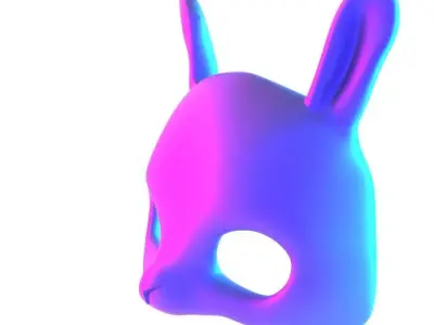 Minimal Rabbit Stylized Bunny Mask toy 3D print model