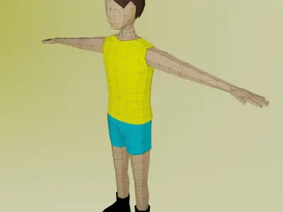 Nathaniel - Low poly boy character  Free low-poly 3D model