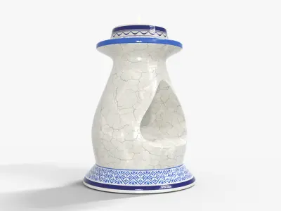 Candle holder traditional Low-poly 3D model