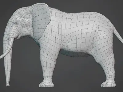 Elephant Base Mesh Low-poly 3D model purchase