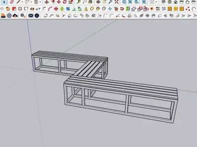 BENCH 04 Low-poly 3D model