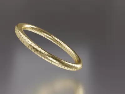 Gold Snake Tube Bracelet Low-poly 3D model