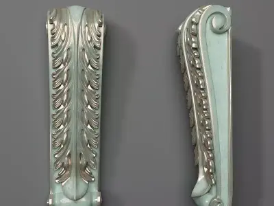 Corbel pair of decorative door knobs 3D print model