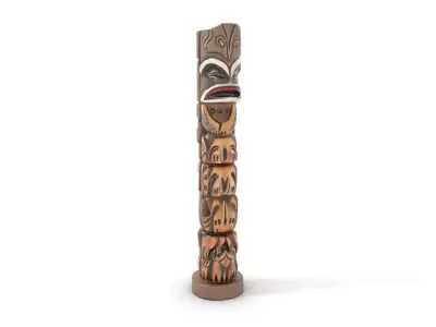 Traditional Totem Pole Decorative Model Pack Low-poly 3D model