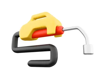 3d  gas station  cartoon icon 3D model