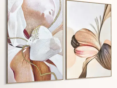 Plaster Two Photo Frame 511 Low-poly 3D model