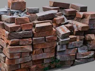 Bricks 3D Model  Low-poly 3D model