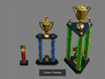 Trophies 3D Model Pack