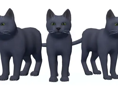 Cartoon Cats pack Low-poly 3D model