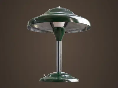 Old vintage classic table lamp Low-poly 3D model