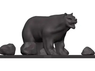 Bearr bear on rocks 3D model