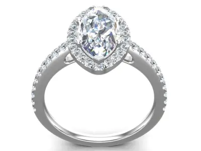 Marquise Cut Diamond Ring 3D print model