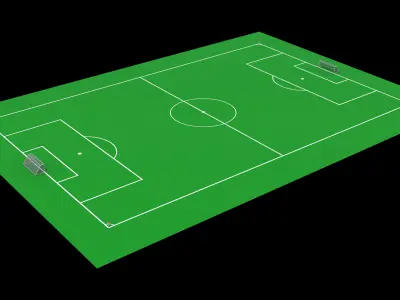 Low Poly Soccer Football field v3 Low-poly 3D model