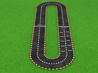 Racetrack - Circuit Low-poly 3D model