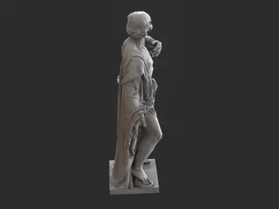 Tenor Antique Statue - Granite Low-poly 3D model