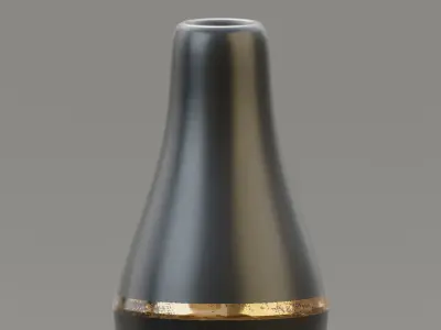 Vase20 vase with gold stripes 3D model