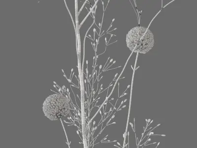 Decor Craspedia and candles Set 58 3D model