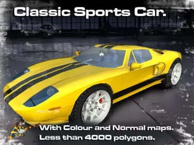 Sports Car GTO Low-poly 3D model