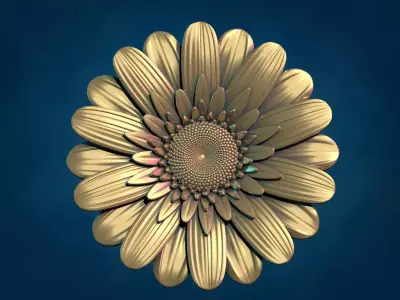 Daisy Gerbera Flower 3D print model
