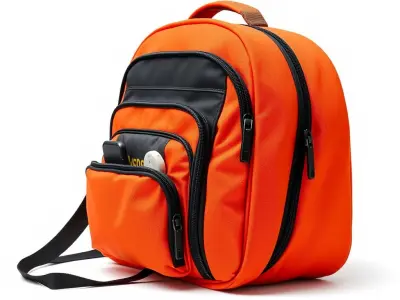 Vibrant Orange Backpack D Model Pack Low-poly 3D model