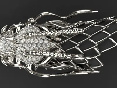 dragon head Silver Gold  Print 3D print model