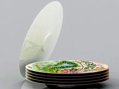 Plate peacock set 3D model