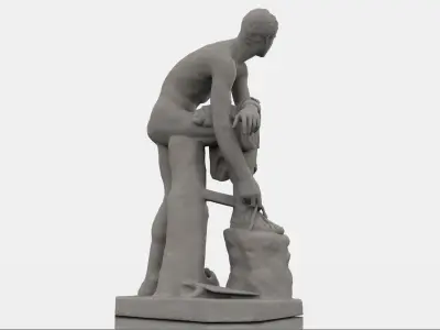 Hermes statue Classical Greek Sculpture 3D model