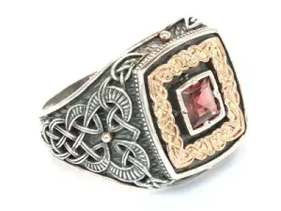 stylish man ring with patterns  signet heavyweight  406 3D print model