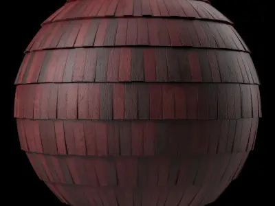 Roof Tile Materials 40- Wood Roofing By 3 color Pbr 4k 3D model