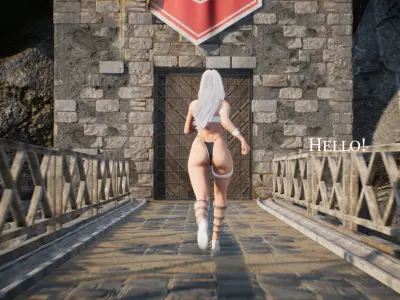 Amazon Warrior Priestess Native Medieval Knight Cartoon Girl Low-poly 3D model