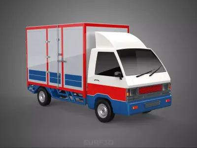 POST MAIL POSTAL SERVICE DELIVERY BOX CUBE TRUCK VAN CAR VEHICLE 3D model