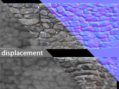 Stone Wall Low-poly 3D model