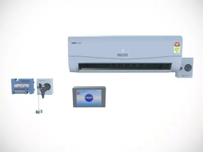 Wall Mount Split Air Conditioner Indoor Unit Low-poly 3D model