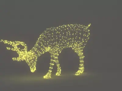 Christmas Decoration Led Reindeer V2 3D model